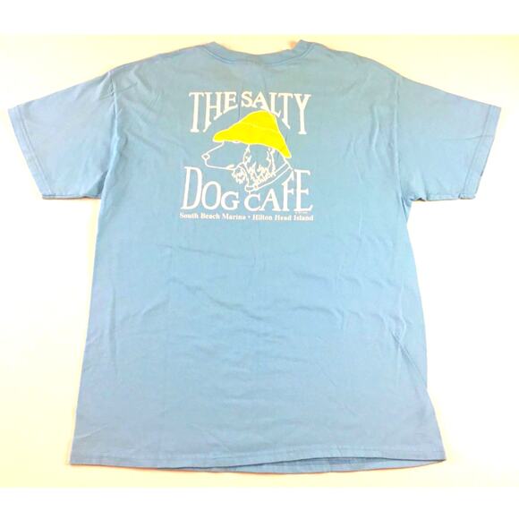 Salty Dog Cafe T-Shirt Blue Yellow Hat Logo Size Large - Picture 4 of 4